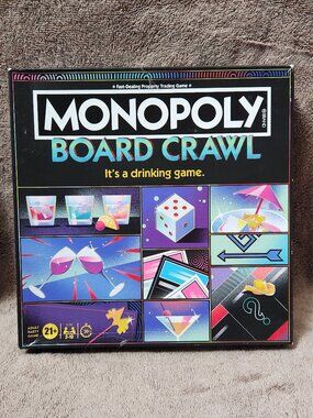MONOPOLY BOARD CRAWL - Official Monopoly Drinking Game for Adults - NEW Sealed